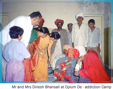 Mr and Mrs Dinesh Bhansali at Opium De-addiction Camp