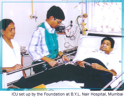 The ICU set up by the Foundation at B.Y.L. Nair Hospital, Mumbai 